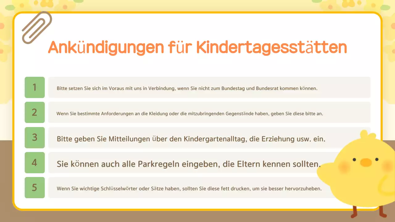 Gelbe kuschelige Orientierungshilfe