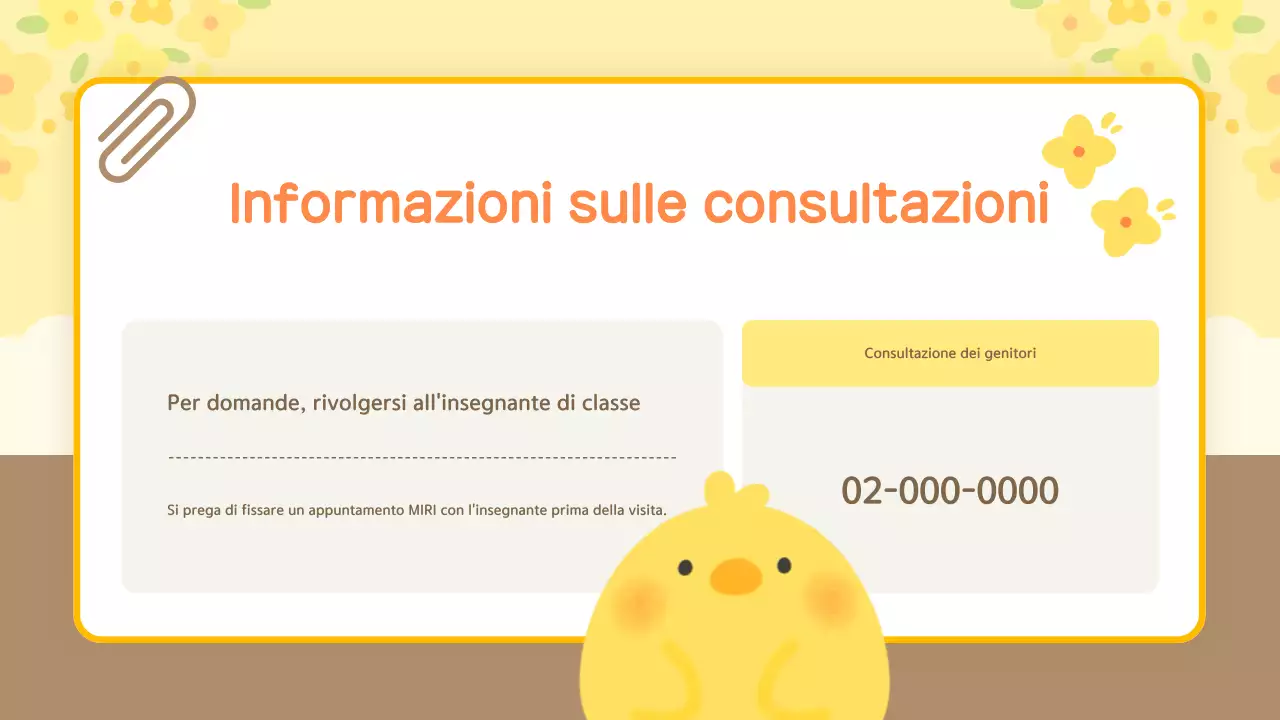 Guida di orientamento gialla e coccolosa