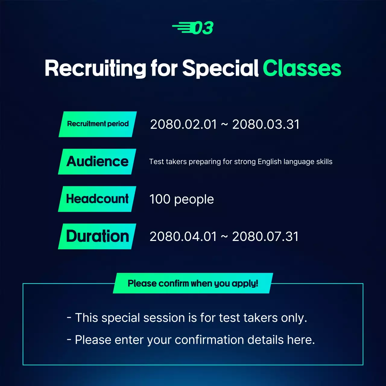 Recrutamento de anúncios de educação moderna em azul claro