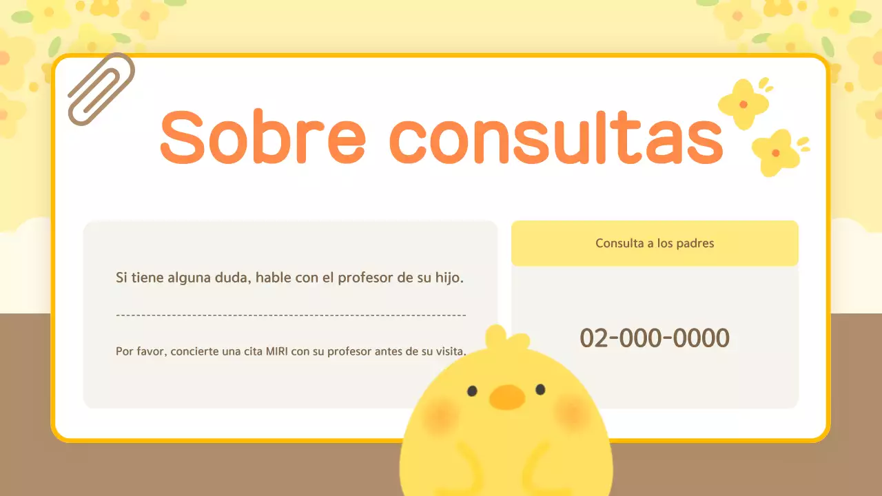 Guía de orientación de peluche amarillo