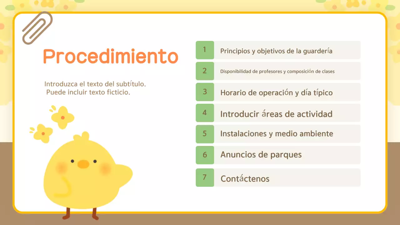 Guía de orientación de peluche amarillo