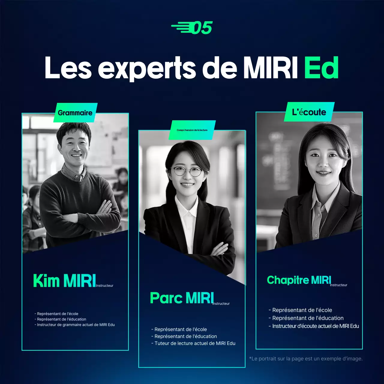 Annonce de recrutement pour l'éducation moderne en bleu clair