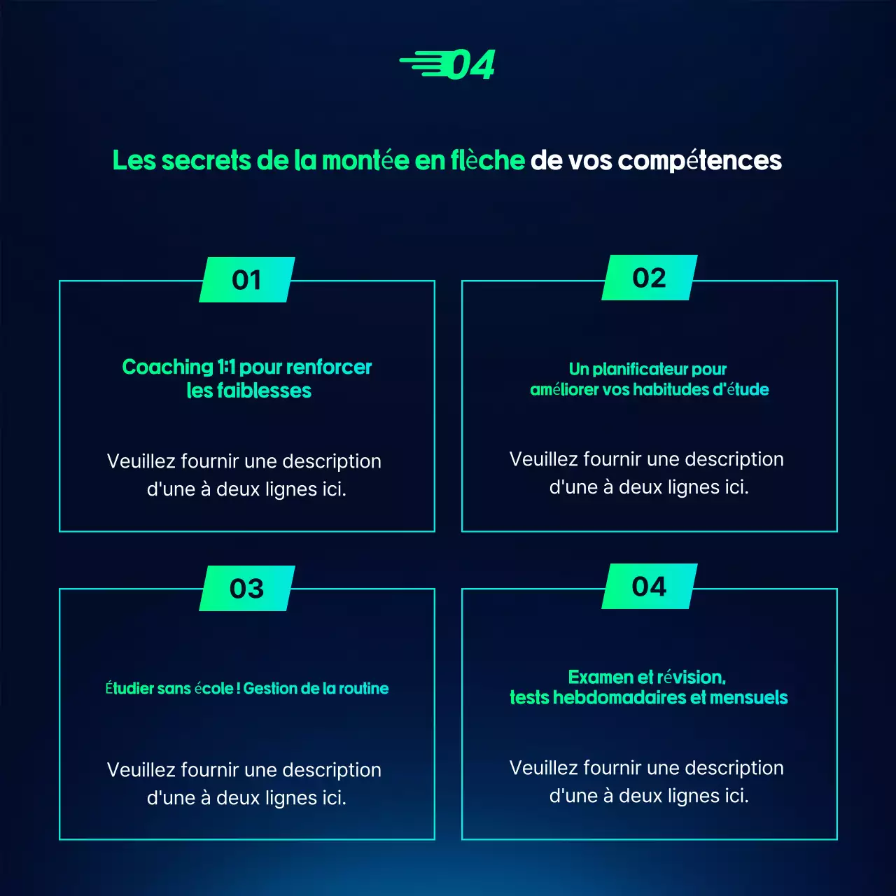 Annonce de recrutement pour l'éducation moderne en bleu clair