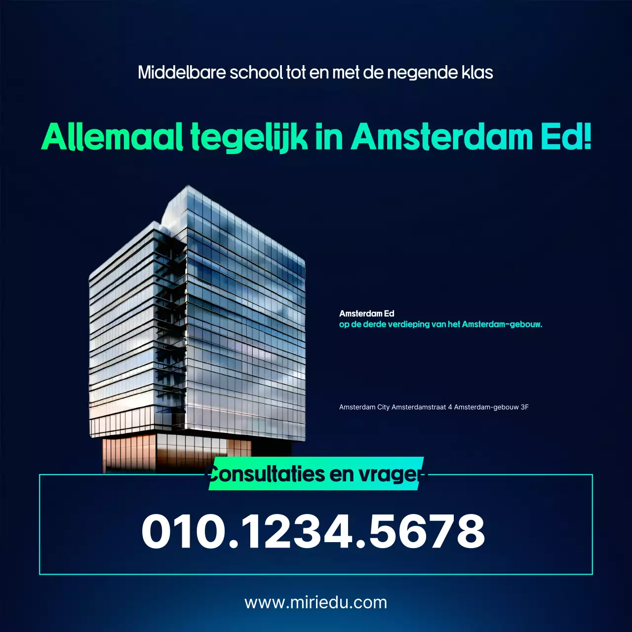 Lichtblauwe moderne onderwijs advertentie werving