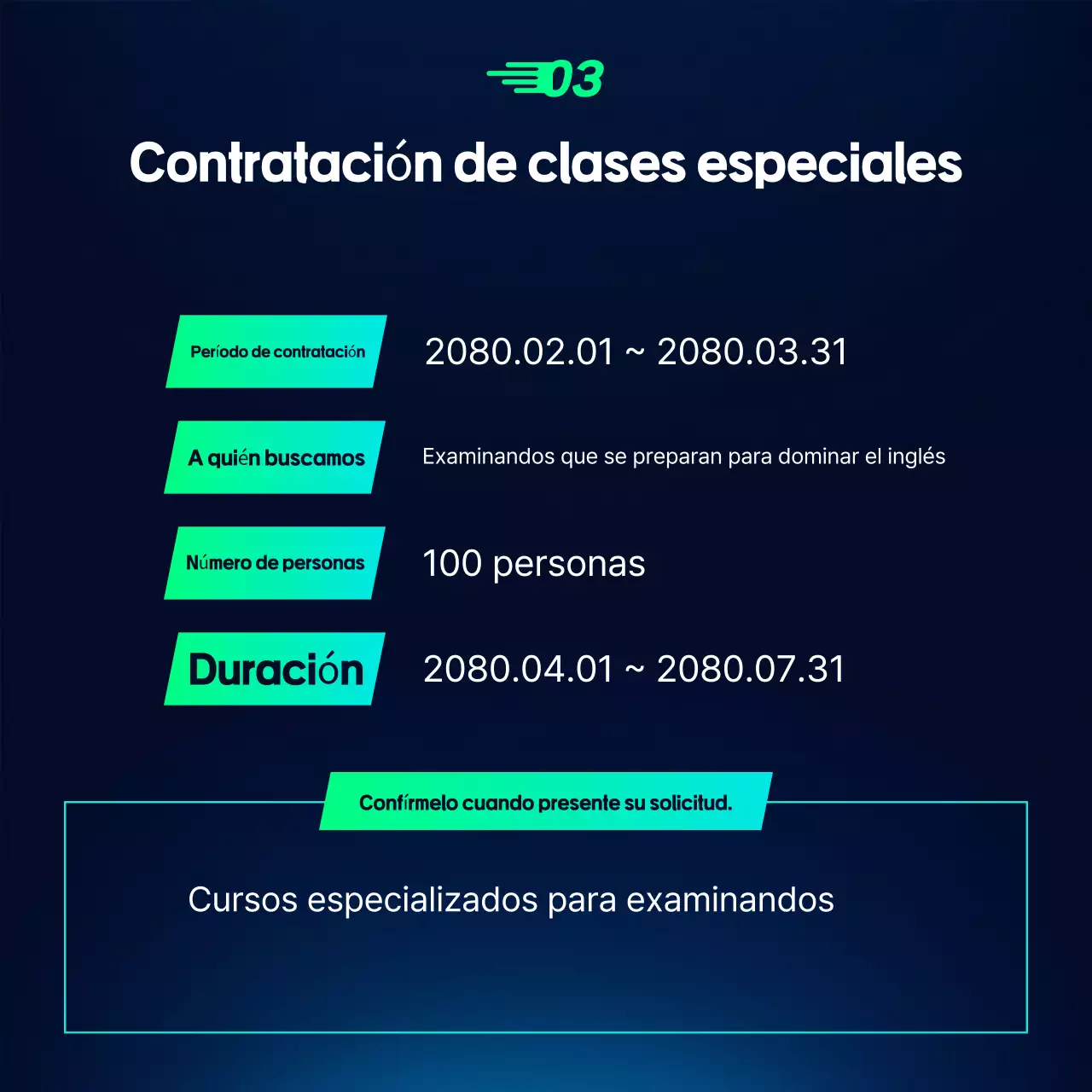 Contratación de anuncios de educación moderna de color azul claro