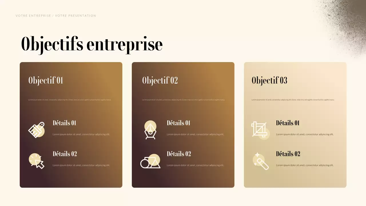 présentation d'un plan de marketing moderne noir