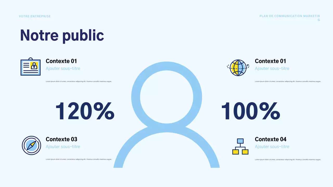 plan de marketing moderne bleu