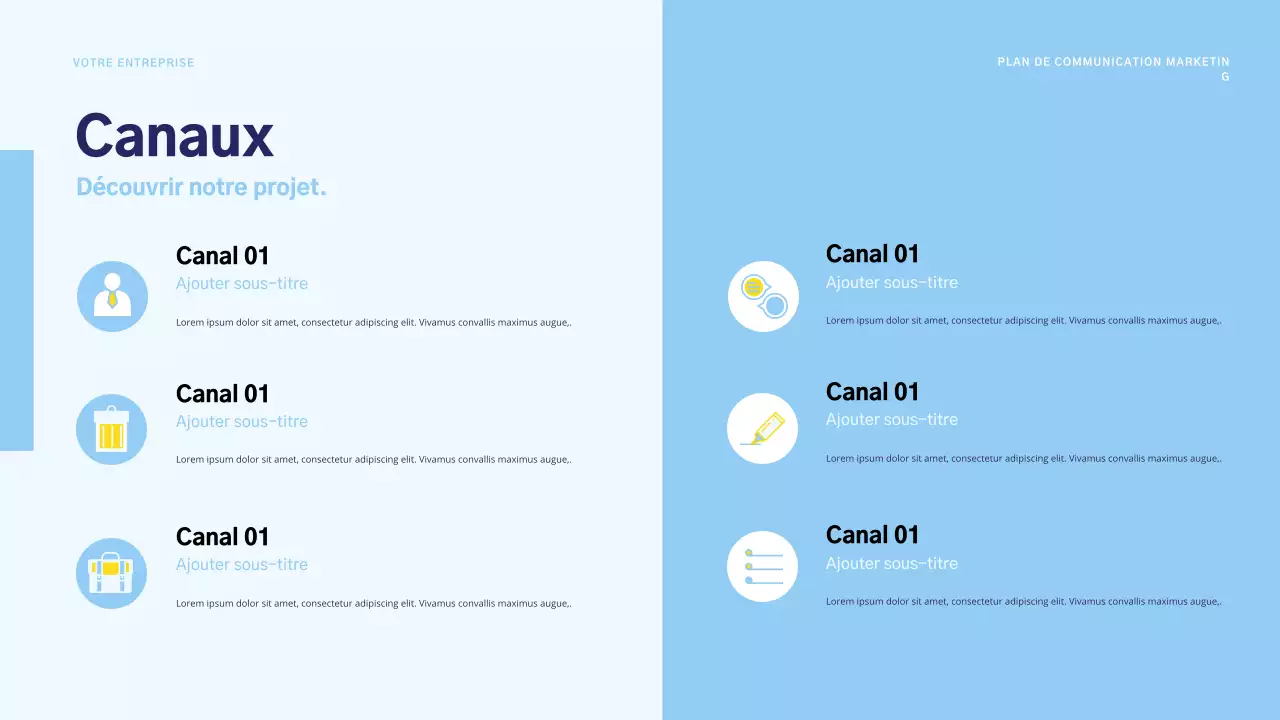 plan de marketing moderne bleu