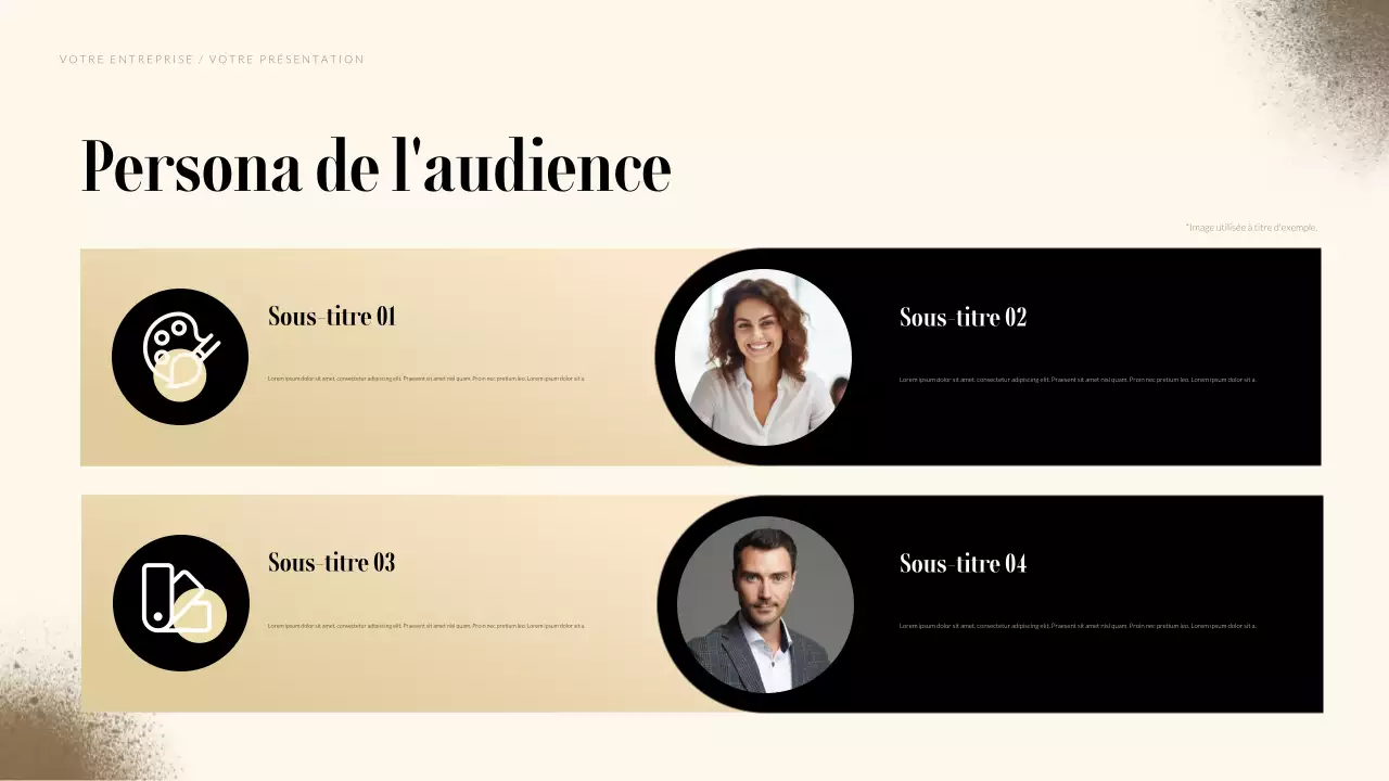 présentation d'un plan de marketing moderne noir