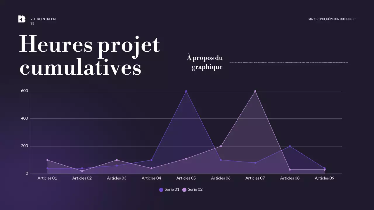 Présentation d'entreprise moderne en violet