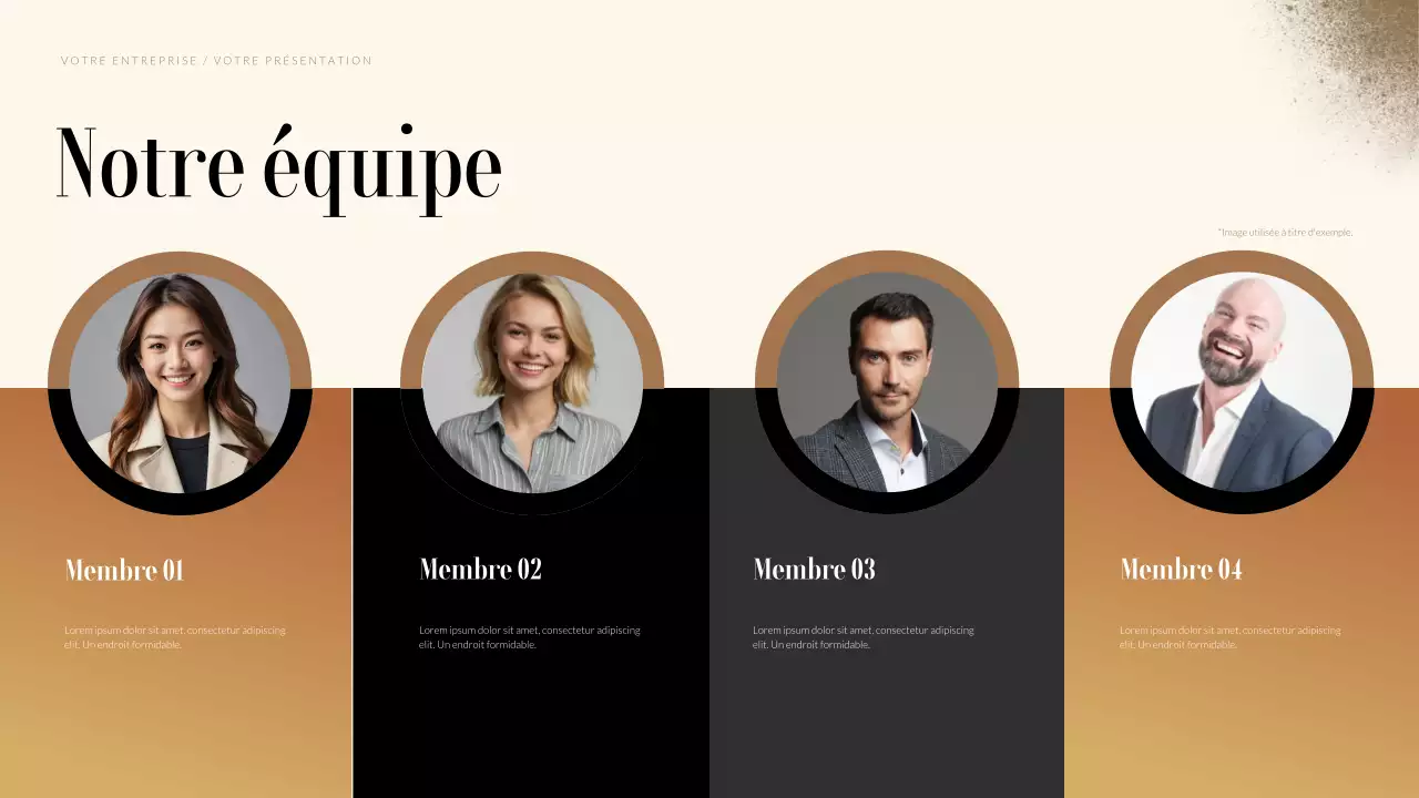 présentation d'un plan de marketing moderne noir