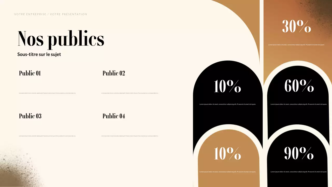 présentation d'un plan de marketing moderne noir