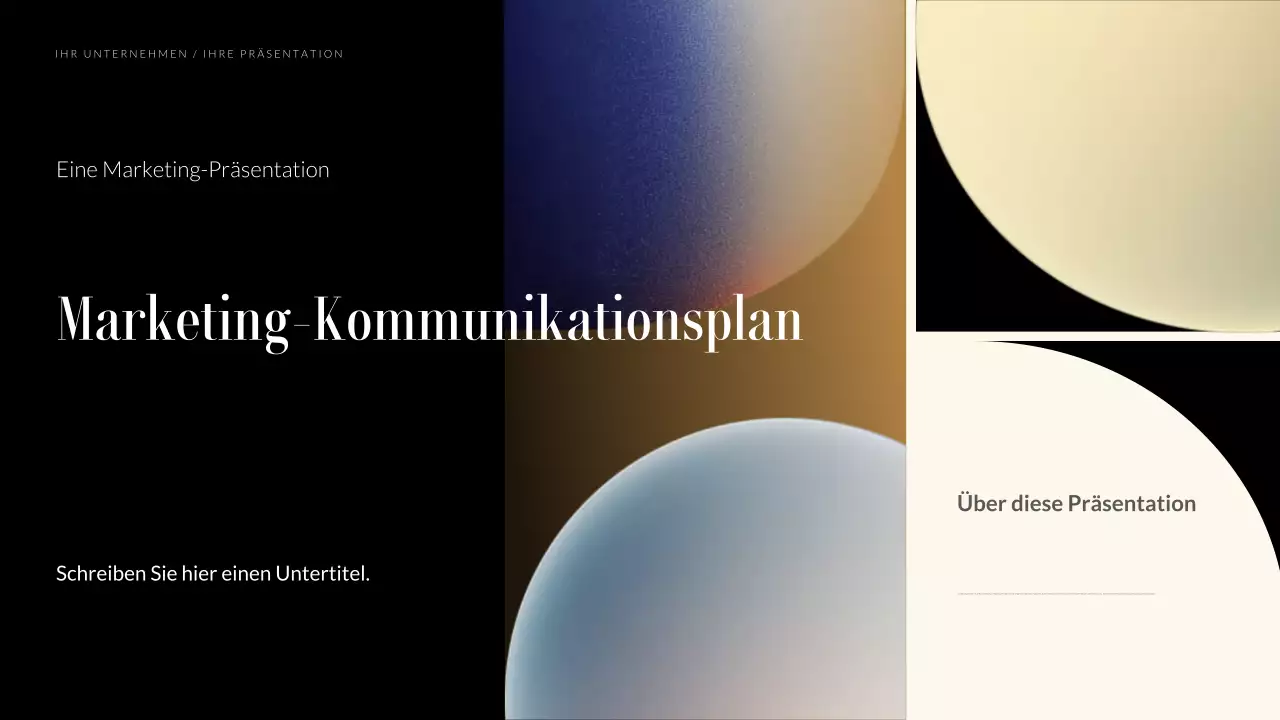 Schwarzer moderner Marketingplan Präsentation