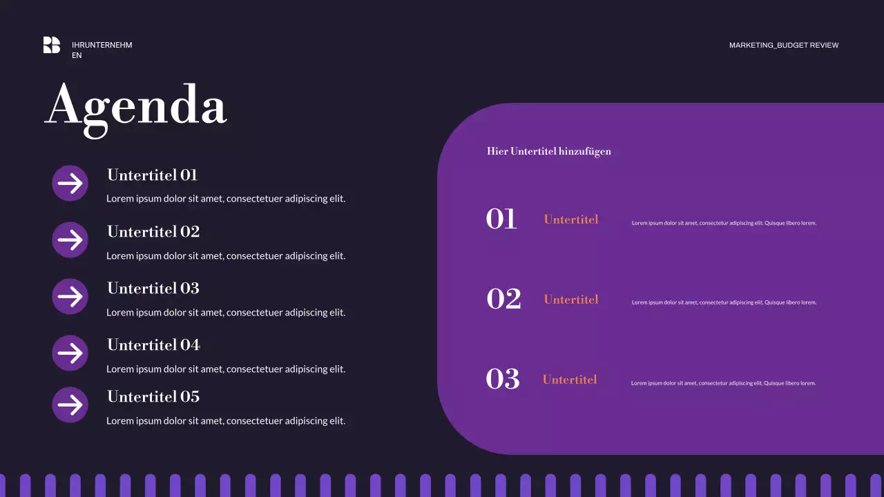 lila moderne Business-Präsentation