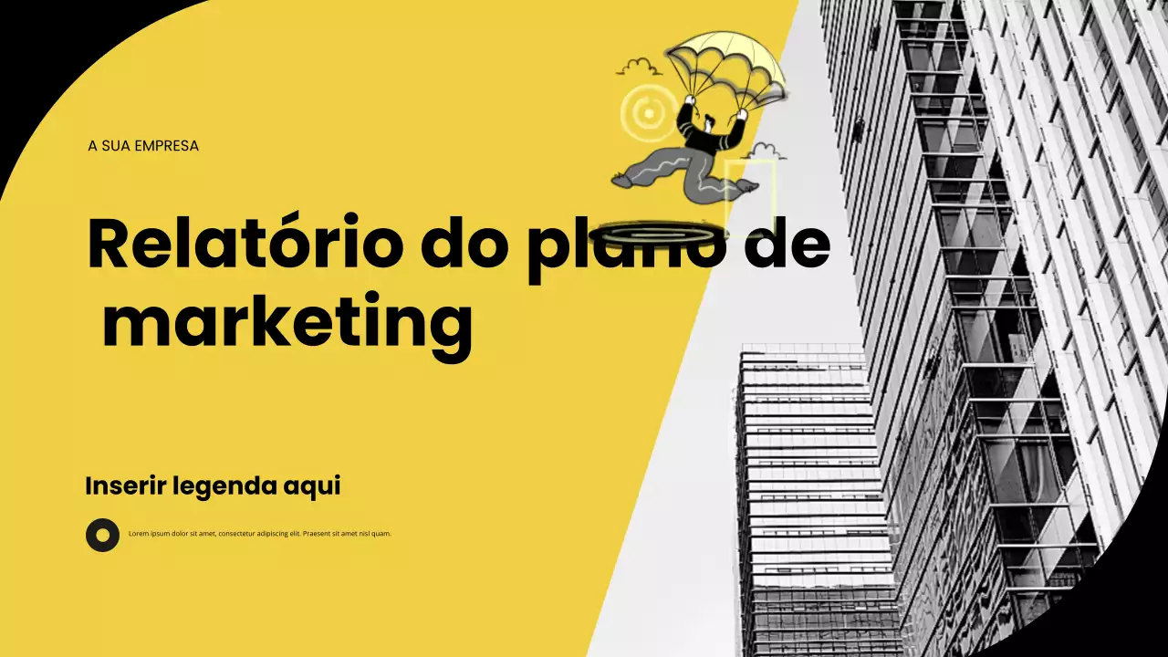 relatório de marketing moderno amarelo