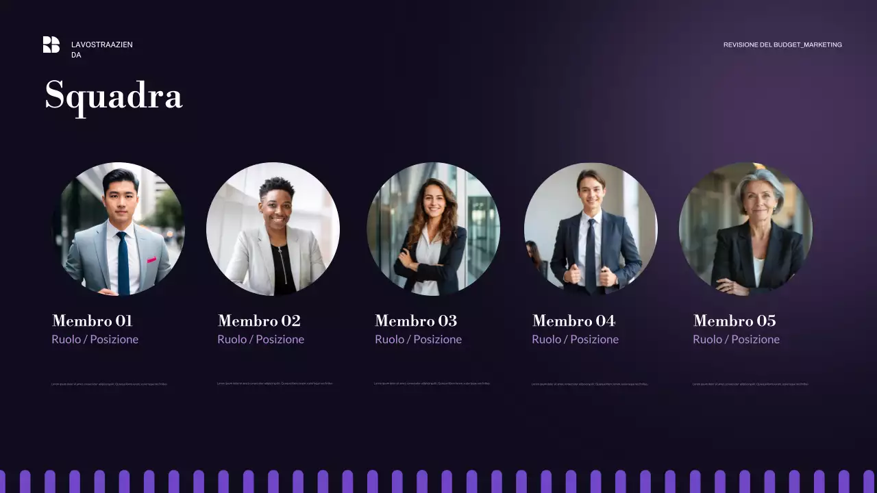 presentazione aziendale moderna di colore viola