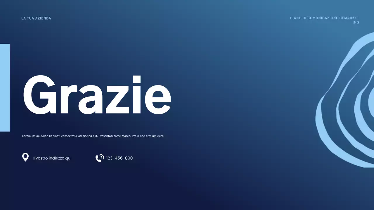 piano di marketing blu moderno