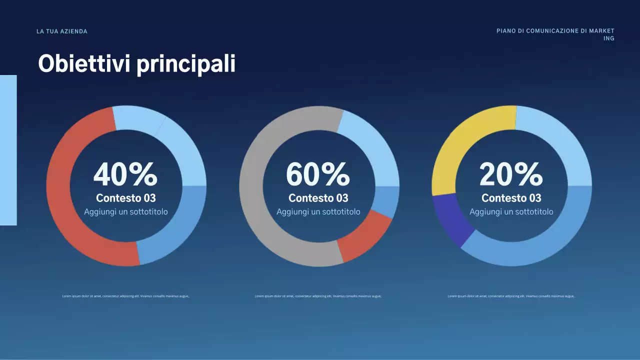 piano di marketing blu moderno