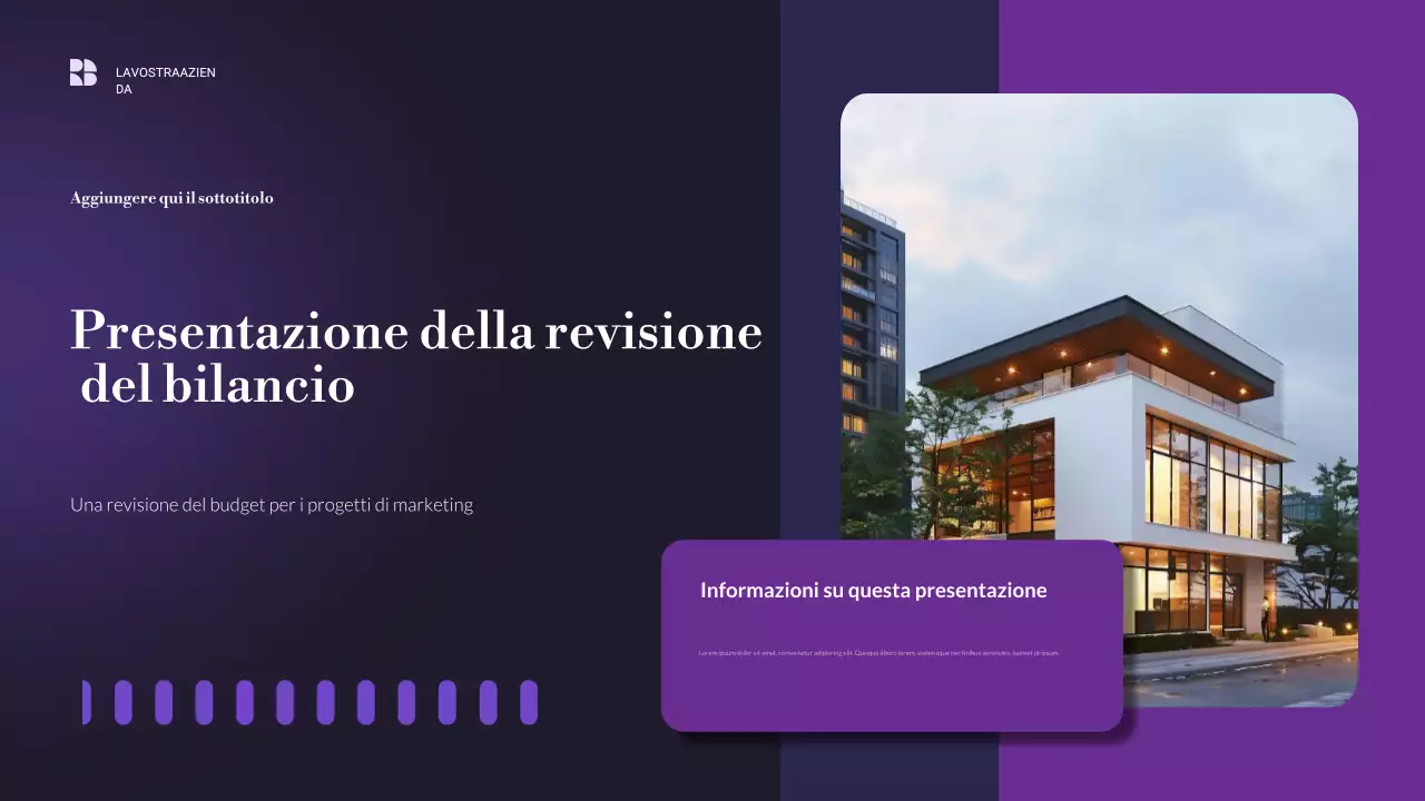 presentazione aziendale moderna di colore viola