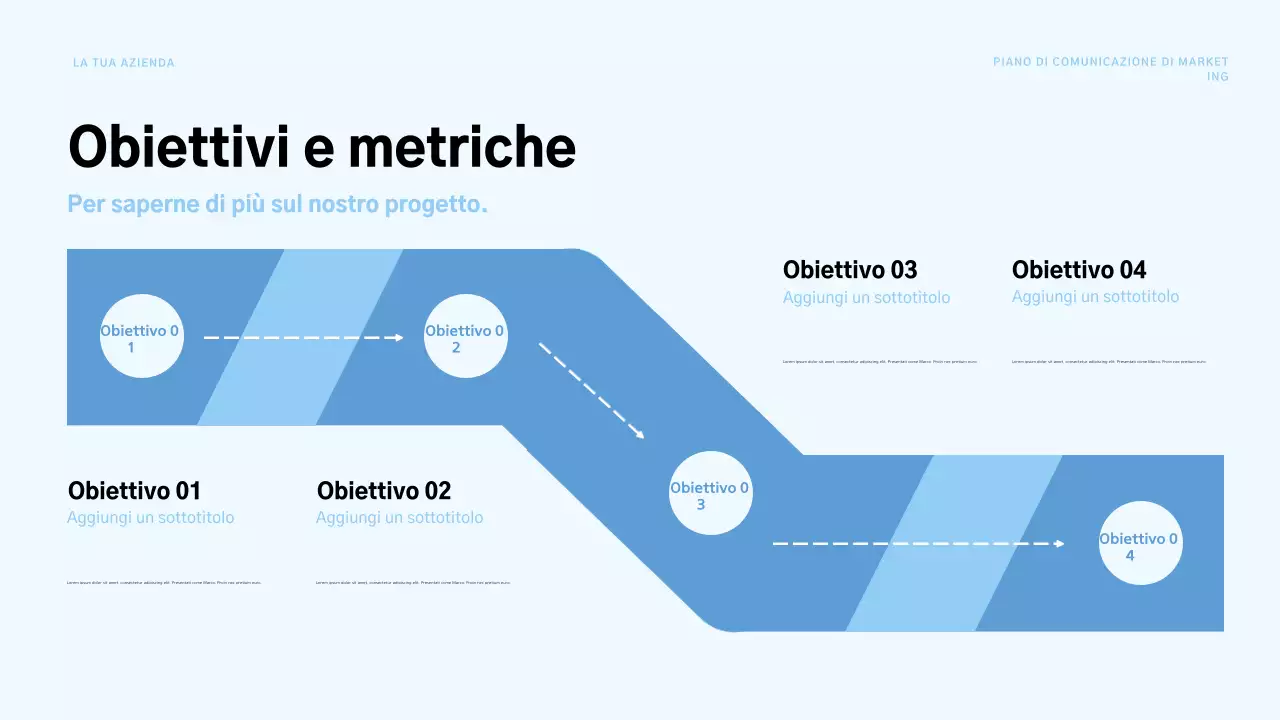 piano di marketing blu moderno