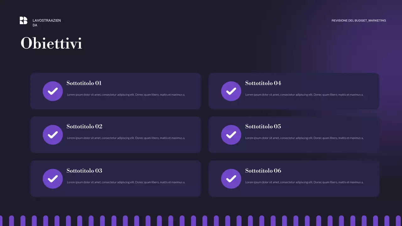 presentazione aziendale moderna di colore viola