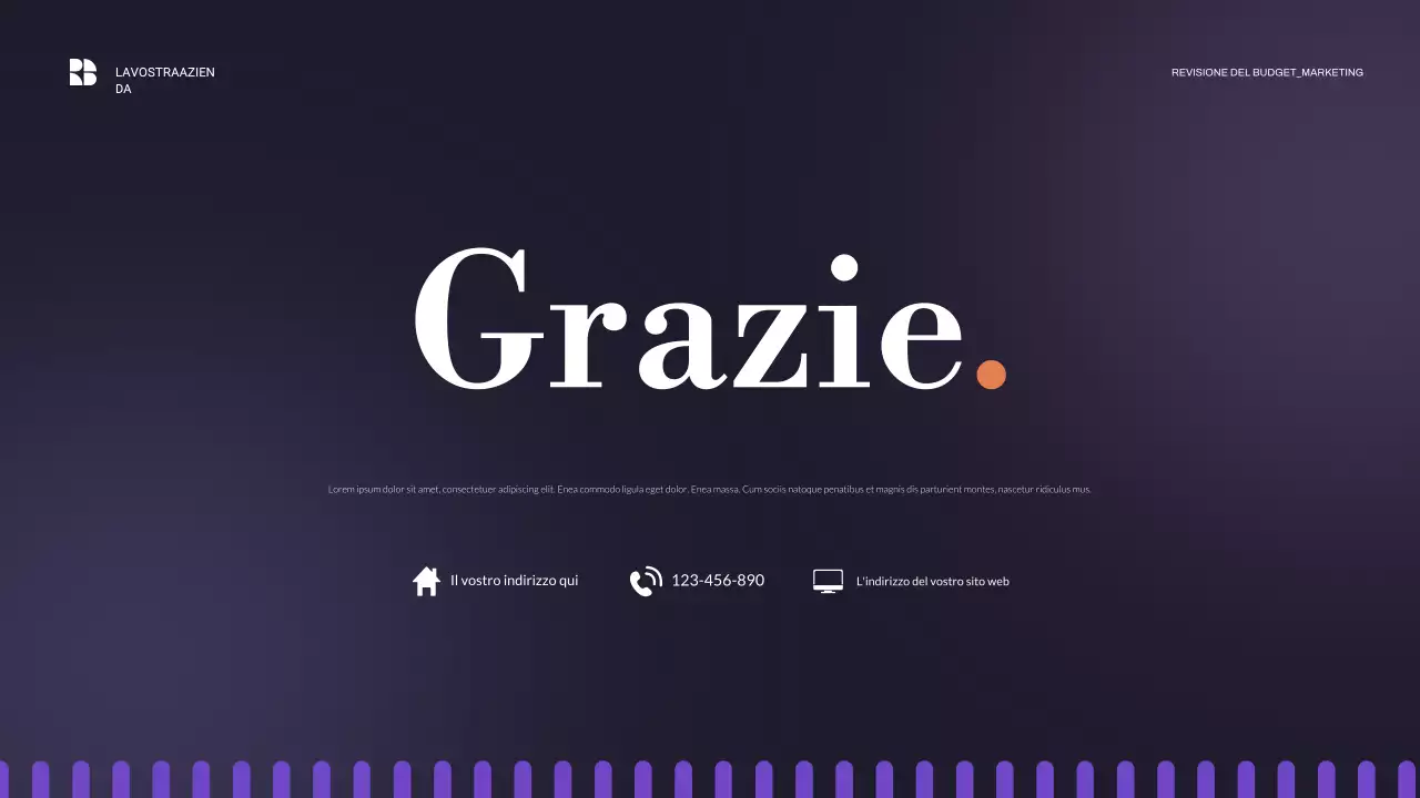 presentazione aziendale moderna di colore viola