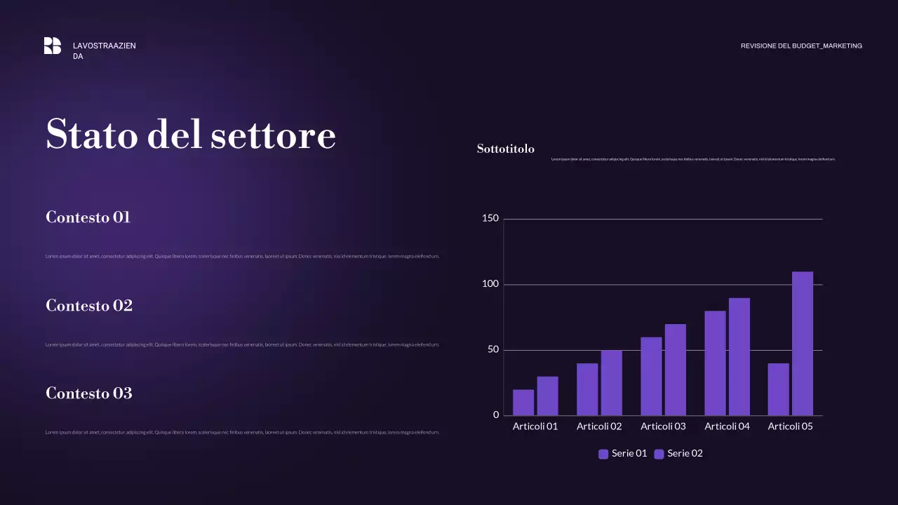 presentazione aziendale moderna di colore viola