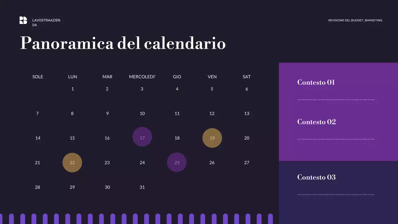 presentazione aziendale moderna di colore viola