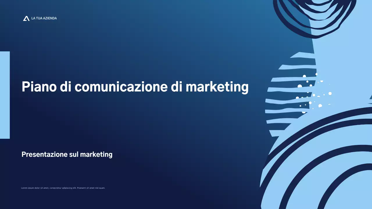 piano di marketing blu moderno