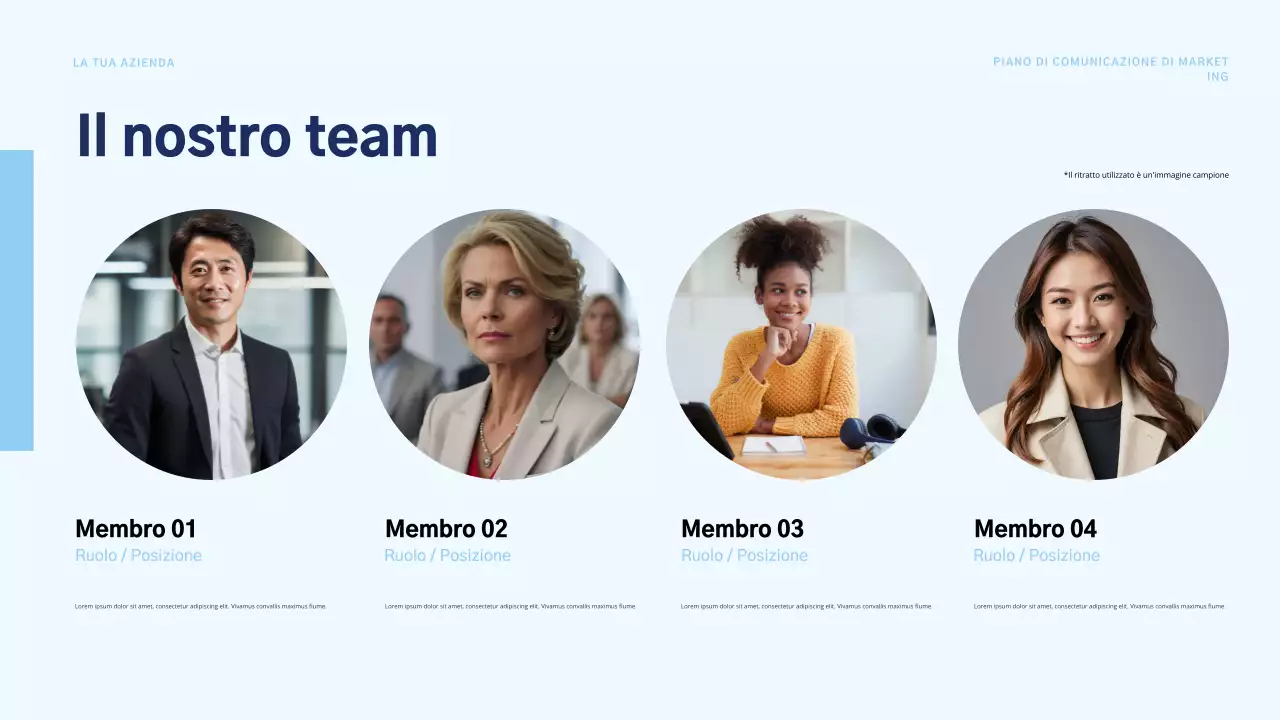 piano di marketing blu moderno