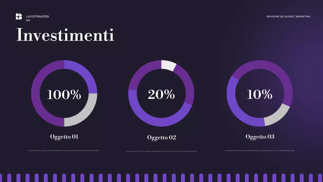 presentazione aziendale moderna di colore viola