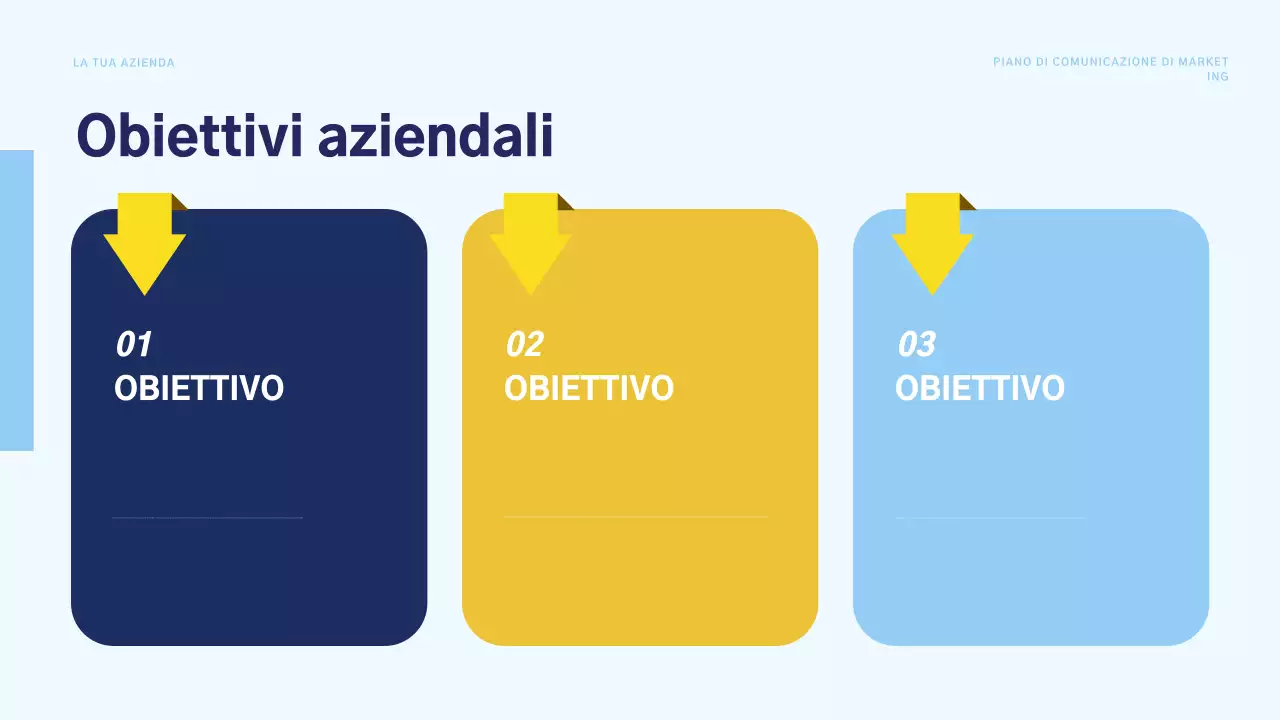 piano di marketing blu moderno