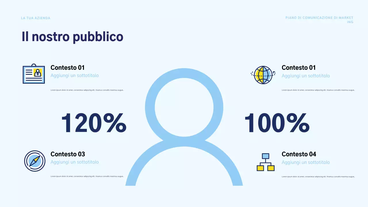 piano di marketing blu moderno