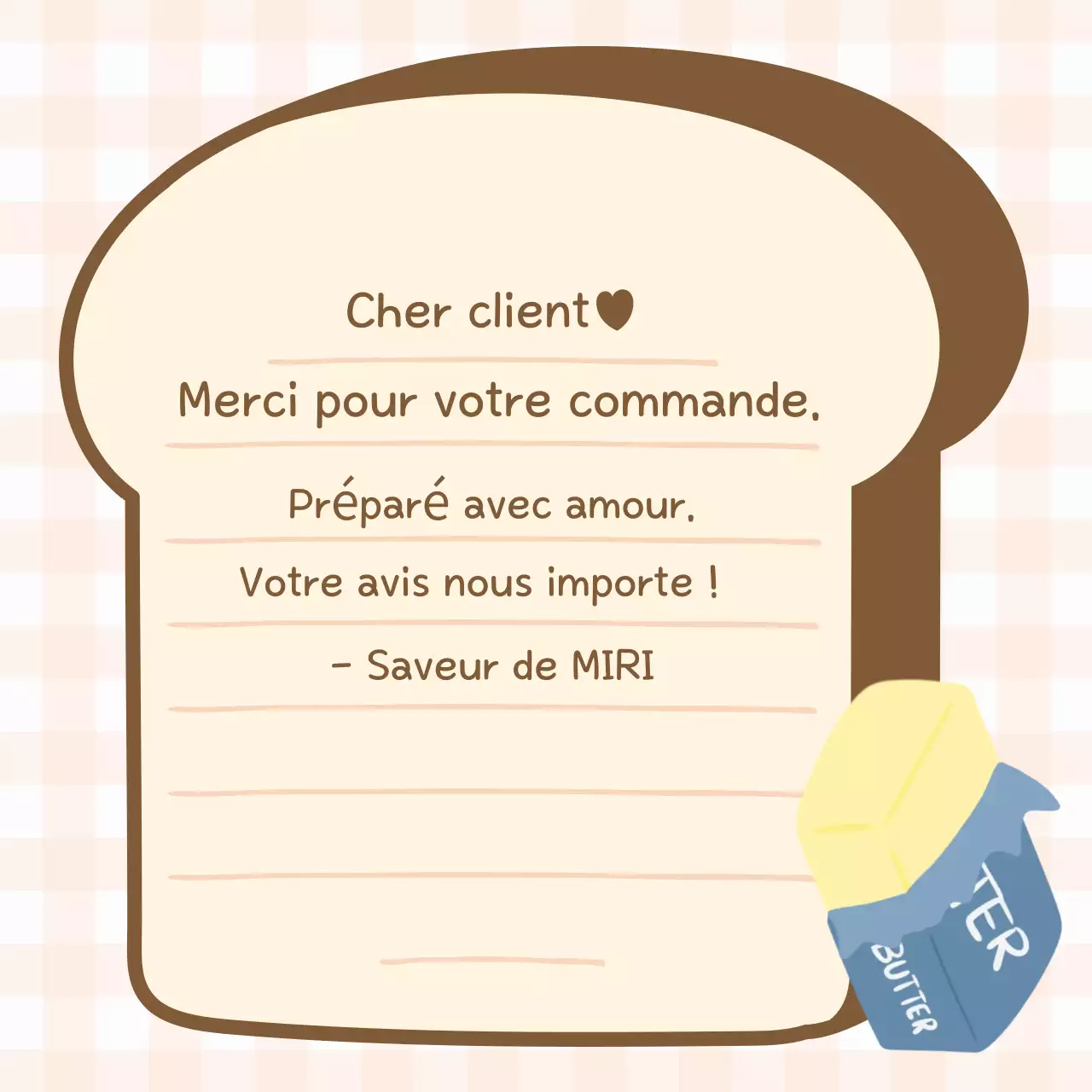 Promouvoir un message de remerciement beige