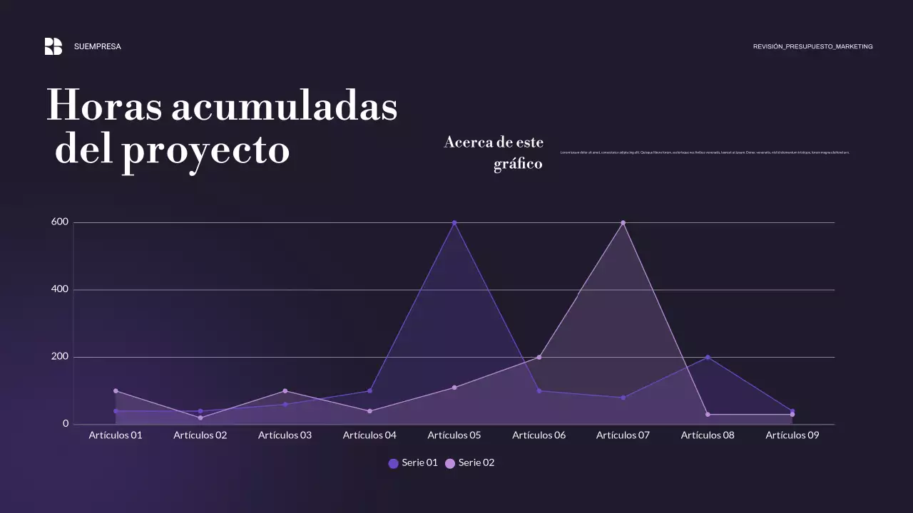 presentación de empresa moderna de color púrpura