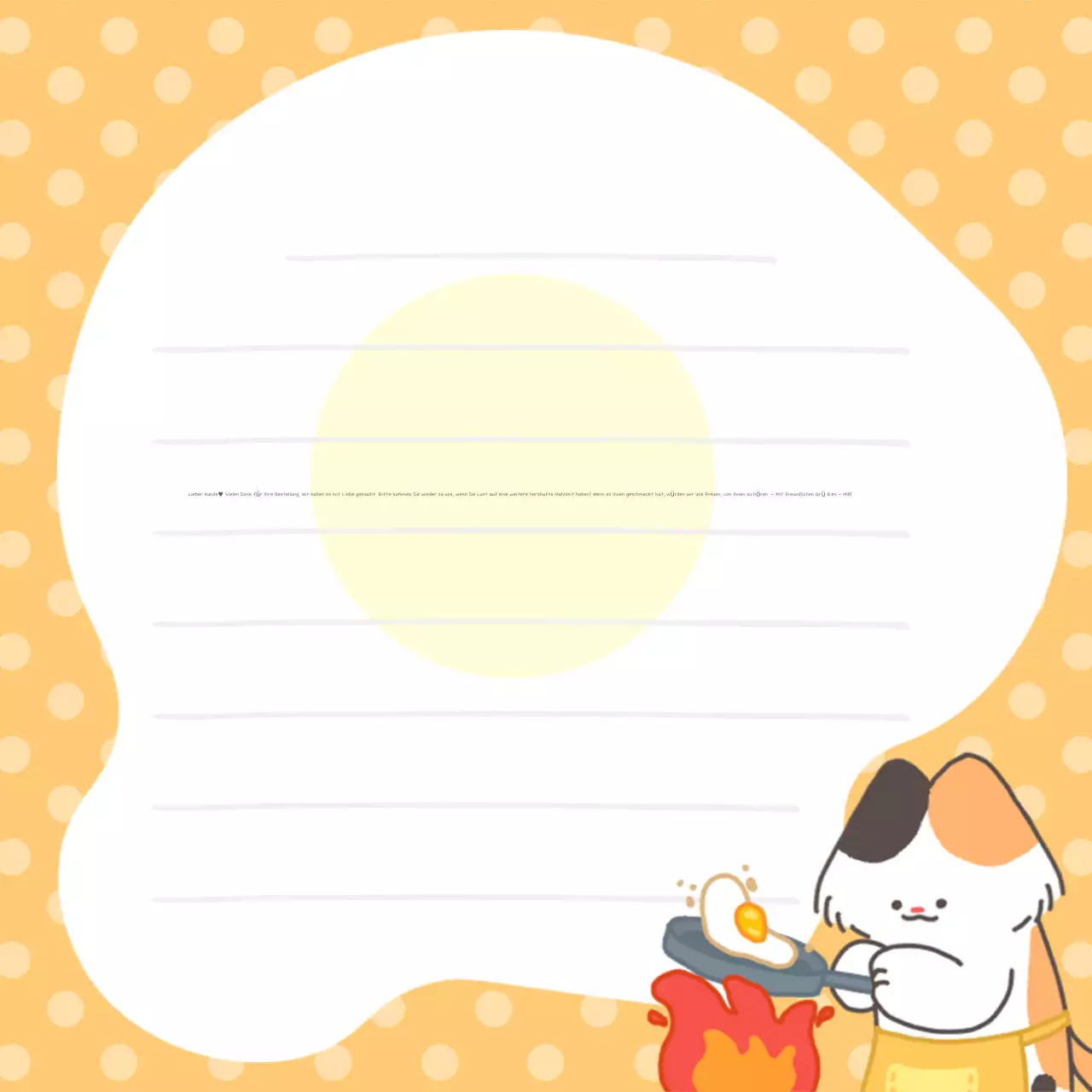 Orange Niedliche Kunden-Dankeschön-Postkarte