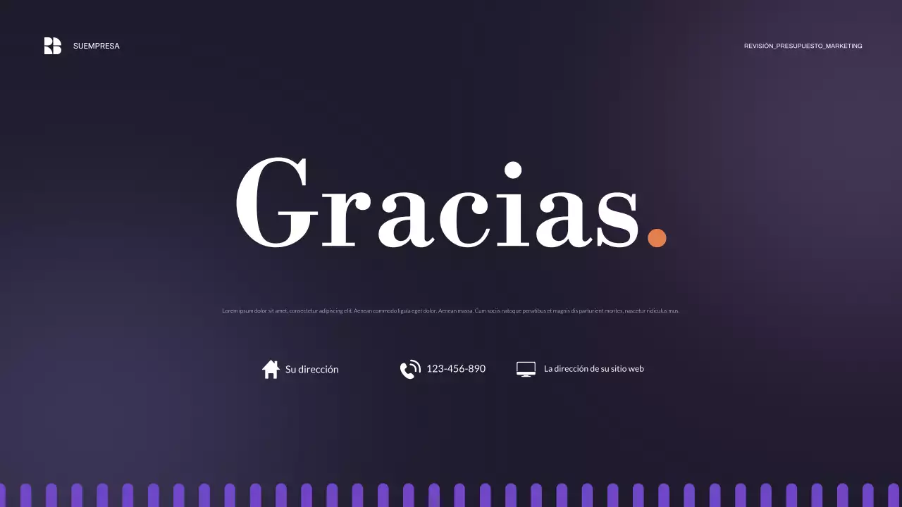 presentación de empresa moderna de color púrpura