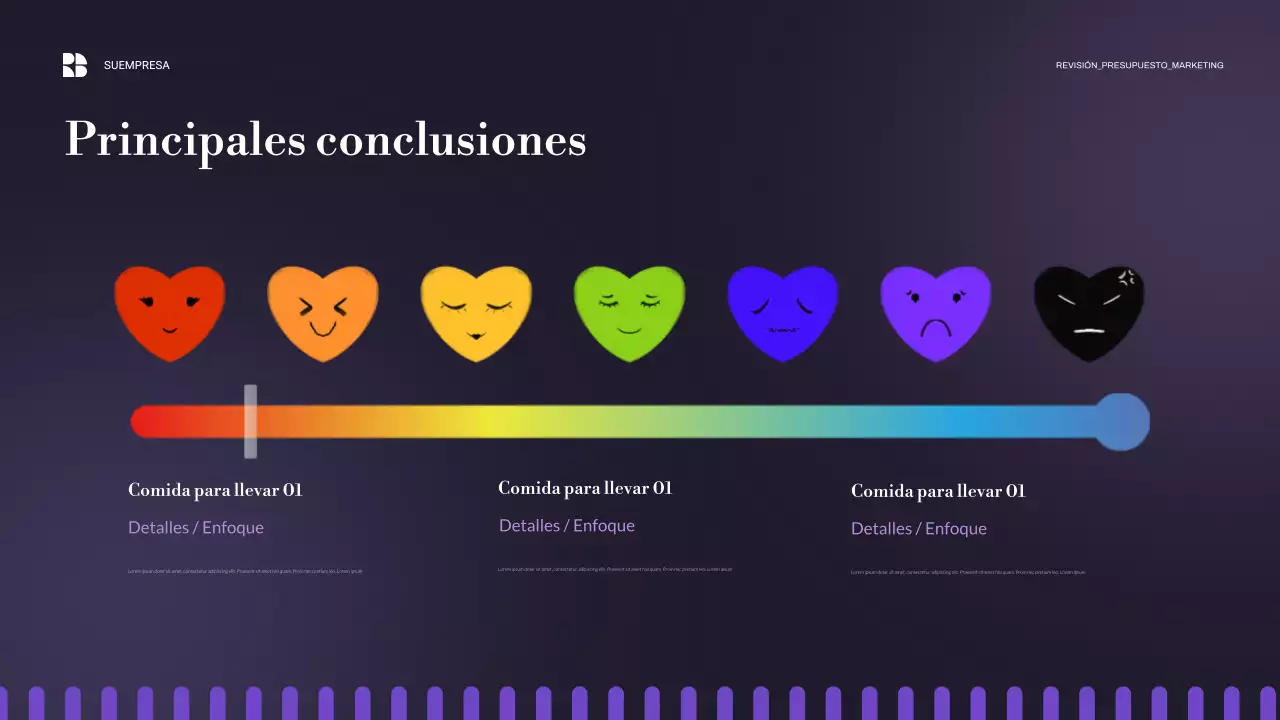 presentación de empresa moderna de color púrpura