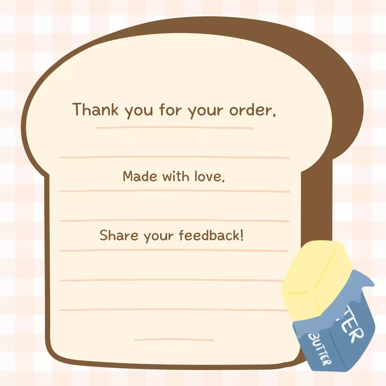 Promosikan pesan terima kasih berwarna krem