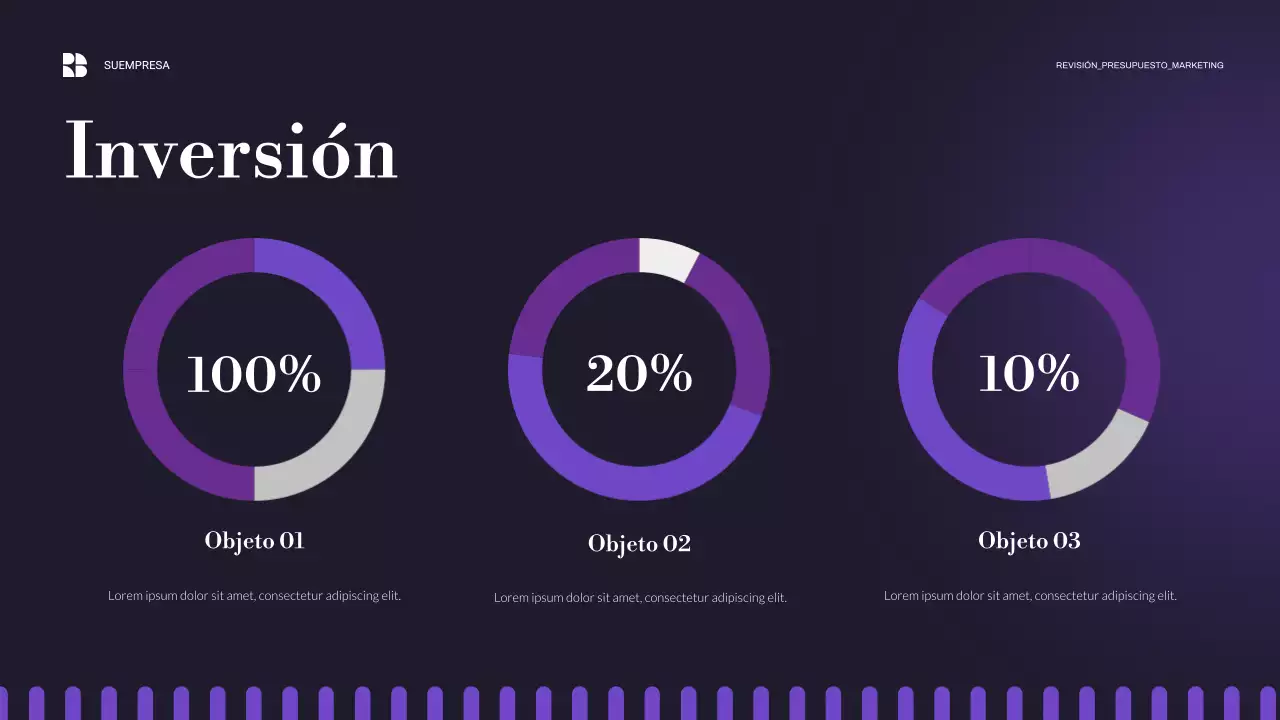 presentación de empresa moderna de color púrpura