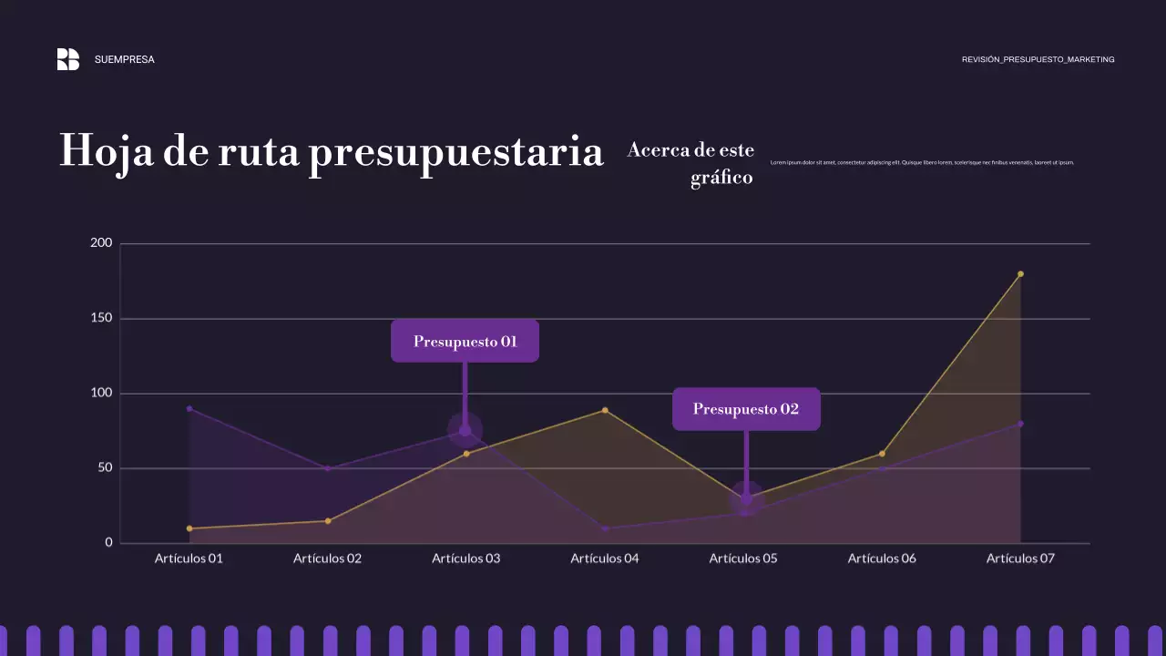 presentación de empresa moderna de color púrpura