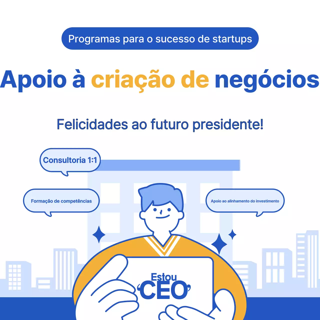 Promover o empreendedorismo moderno azul