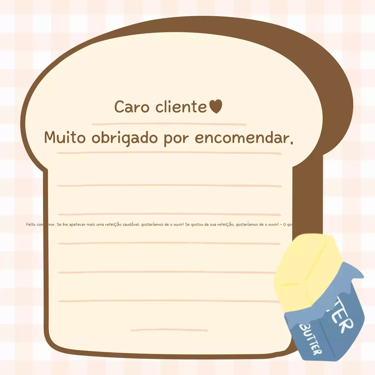 Promover uma mensagem de agradecimento bege