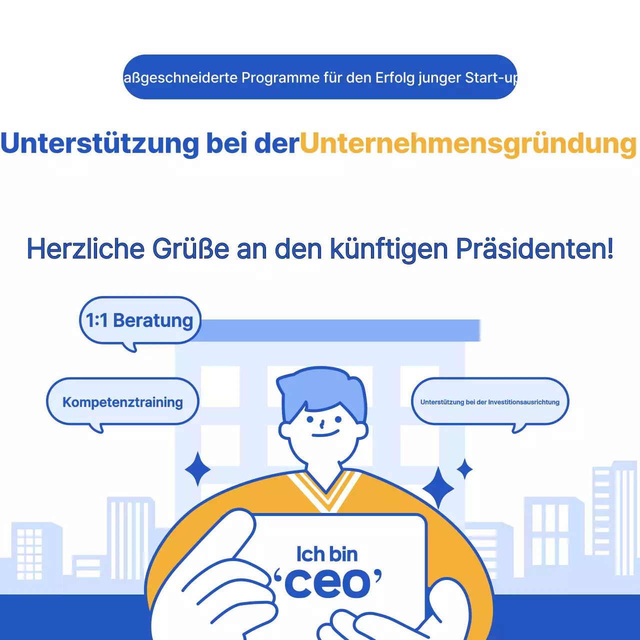 Förderung des blauen modernen Unternehmertums