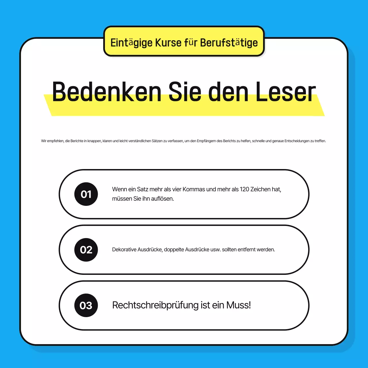 Förderung von hellblauem, sauberem Schulungsmaterial