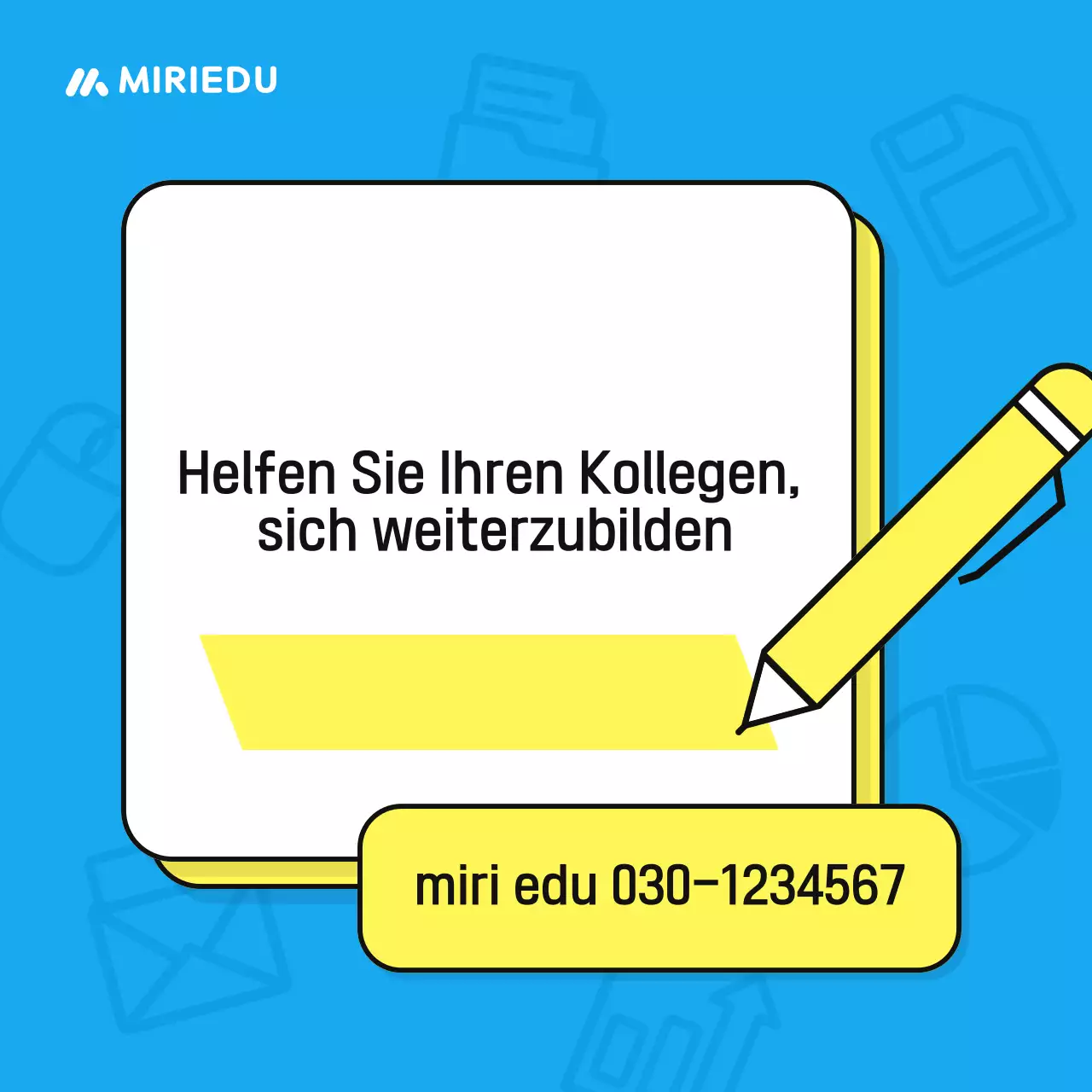 Förderung von hellblauem, sauberem Schulungsmaterial