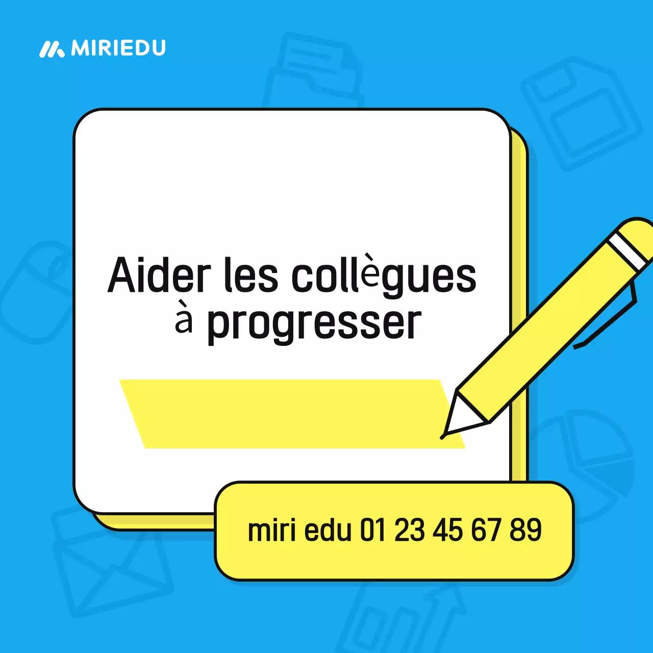 Promouvoir le matériel de formation bleu clair et propre