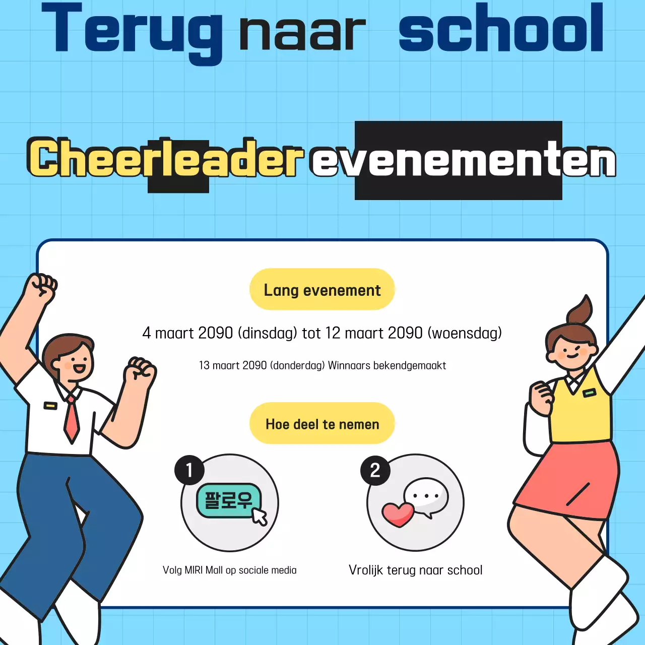 Lichtblauw Terug-naar-School Evenement