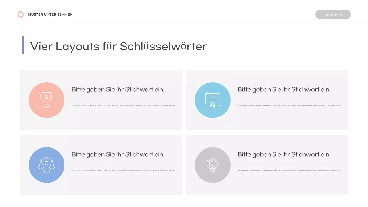 Prospekt mit klaren Formen in Blau und Rosa