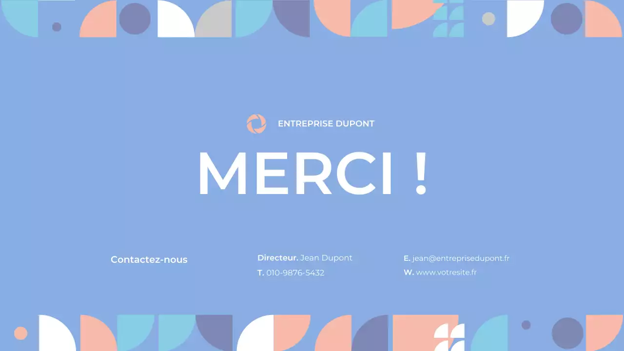 Prospectus aux formes épurées en bleu et rose